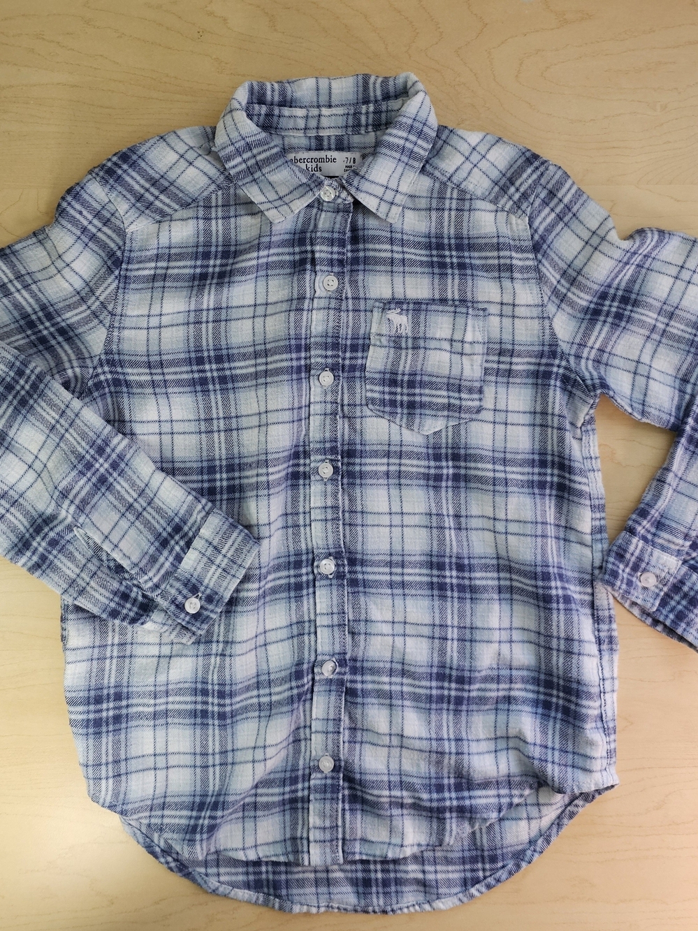 Abercrombie Kids Blue Plaid Button-Up Shirt